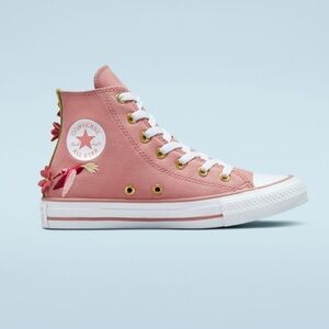 Converse Rose High-Top Sneakers with Floral Details